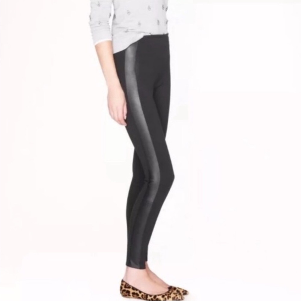 J Crew Factory Gigi Faux Leather Stripe Legging - Sz 12